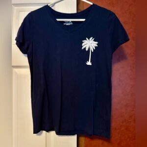 Time and Tru Navy V-Neck Tee